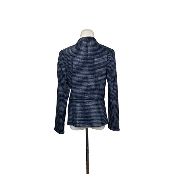 Talbots Blue Houndstooth Inverted Notch Collar Blazer Size 2 - Picture 9 of 11